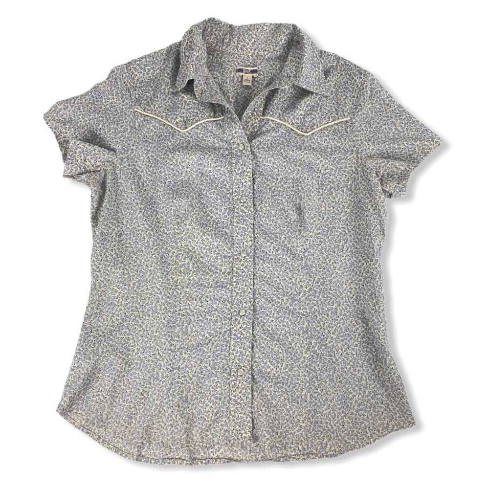 Lilac Floral Button Up Collar Shirt